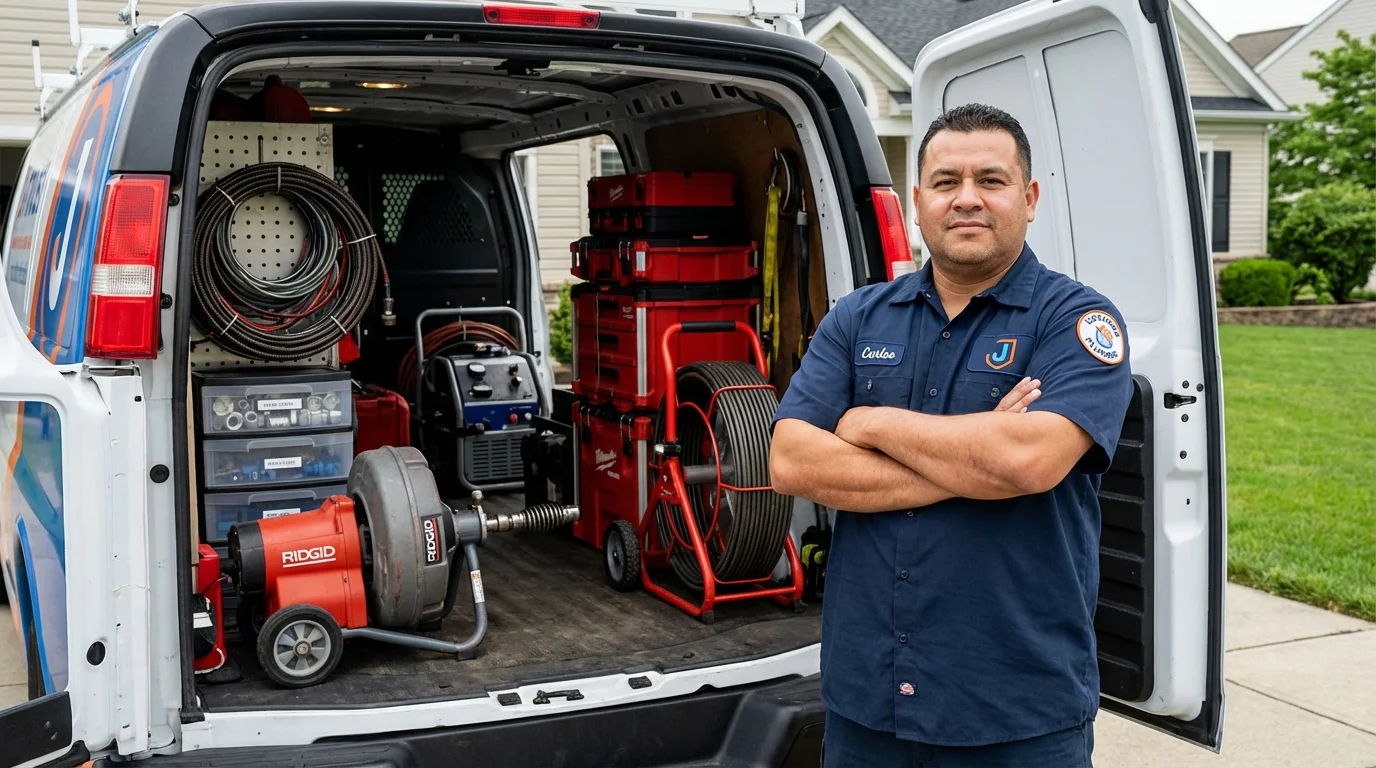 Professional drain cleaning equipment and Johns Plumbing LLC plumber in San Marino