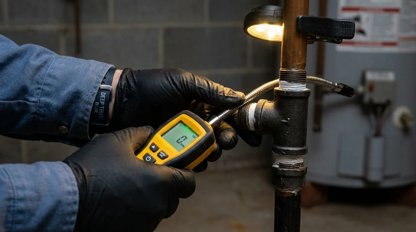 Gas leak detection with electronic sniffer by Johns Plumbing LLC in San Marino
