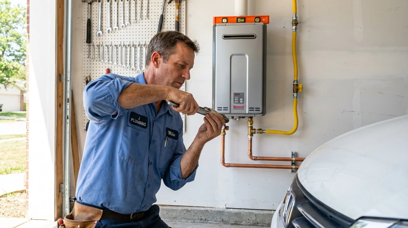 Tankless water heater installation by a Johns Plumbing LLC plumber in San Marino